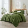 thumbnail image 6 of AOJIM Olive Green Comforter Set Full Size, 1 Full Size Duvet Insert with 2 Pillowcases, Modern Style 3 Pieces Bedding Set for Adults Teens Kids, Lightweight Cozy, Soft Breathable, 6 of 7