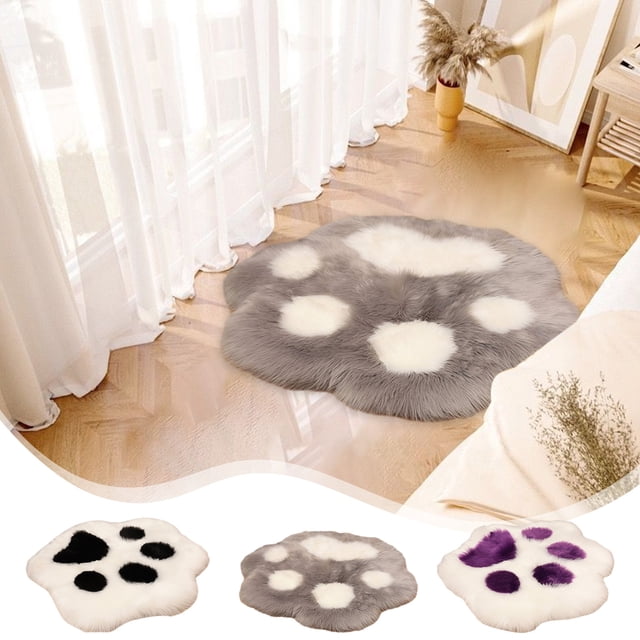 Fiudx Alfombra Acogedora con Forma de Pata, Suave Material Acrílico, Diseño Antideslizante, para Sala de Estar o Dormitorio, Estilo Moderno, Decoración Tranquila, Fácil de Limpiar, Tamaño 50 X 60 Cm