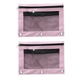 thumbnail image 1 of 2Pcs Double Zipper Pencil Bag Transparent Mesh File Case Cute Transparent Stationary Organizer Pen Bag Cute Aesthetic School Supplies for Teen Girls School Supplies for Kids for Adult Office College, 1 of 4