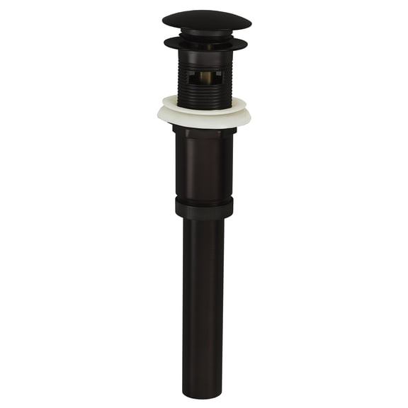 Westbrass Push-Down Lavatory Sink Drain Assembly with Overflow Holes - Exposed, Matte Black