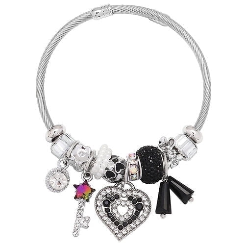 Freebird Jewelry Box Heart & Key Bracelet - Black