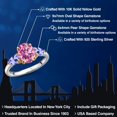 thumbnail image 2 of Gem Stone King 925 Silver and 10K Yellow Gold Pink Moissanite and Blue Tanzanite Engagement Ring for Women | 2.89 Cttw | Oval 9X7MM | Gemstone Birthstone | Size 7, 2 of 6