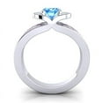thumbnail image 4 of 2.35 Carat Oval Cut Blue Topaz & Pink Sapphire Gemstone Shiny Anniversary Ring for her 18K White Gold Size 8.5 by Diamond-Capitals, 4 of 8