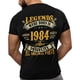 thumbnail image 4 of Camisa de algodón de 40 cumpleaños para hombres, camisetas con estampado de leyendas nacidas en 1984, Vintage de 40 años, pecho izquierdo, espalda completa, 4 of 5