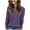 Purple, variant on XMMSWDLA Womens Sweatshirts V Neck Long Sleeve Shirts Loose Casual Fall Fashion Sweaters