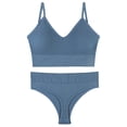 thumbnail image 3 of WILLBEST Brasieres Comodos Para Mujer Conjunto De Lencería De 2 Piezas Con Escote En V Y Sin Costuras Para Mujer, Sin Relleno, Sujetador Y Tanga, 3 of 3