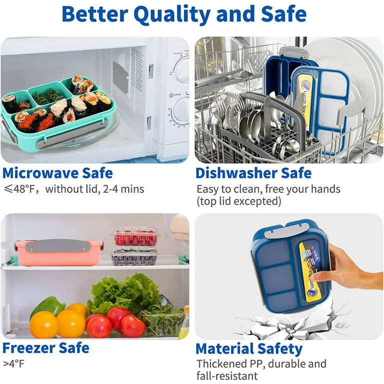 Lunch Box 1300ML, Bento Box Leak-Proof Dishwasher Microwave Safe