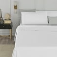 thumbnail image 6 of Color Sense Brushed Percale Cotton Blend - 4 Piece Bed Sheet Set - Cool & Crisp, Wrinkle Resistant - Queen Arctic White, 6 of 8