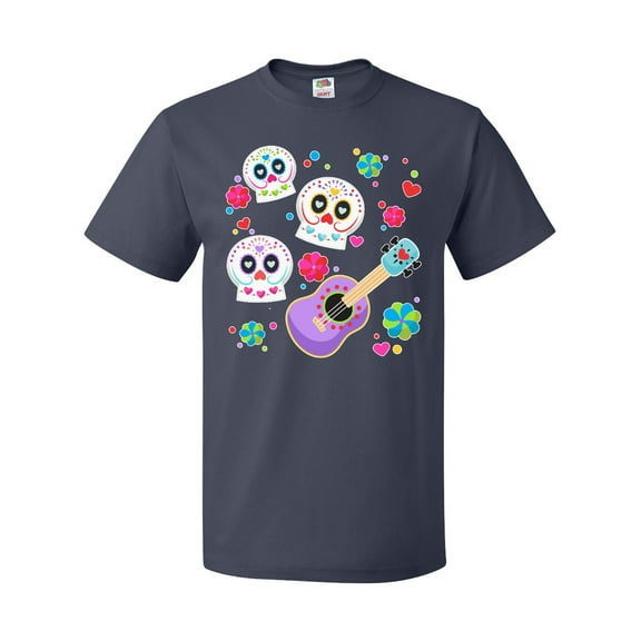 Inktastic Day of the Dead Owl Sugar Skulls and Guitar T-Shirt