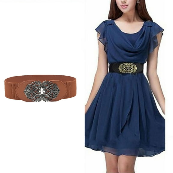 On Sale!Women Fashion Vintage Wide Elastic Stretch Buckle Waist Belt