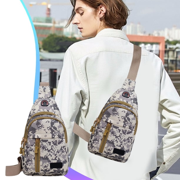 Bolsa de hombro estilo camuflaje, bolsa de pecho militar, bolso de hombro, para senderismo, viajes, uso diario, bolso de pecho de moda de camuflaje, bolso casual de un solo hombro, mochila cruzada de
