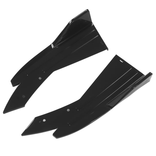 2 piezas de parachoques trasero de coche, borde de labio, faldón lateral, divisor, alerón, negro brillante, universal