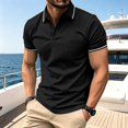thumbnail image 6 of Evdexr Polo Shirts for Men Short Sleeve Slim Fit Tshirts Performance Wicking Work Golf Shirt Black 2XL, 6 of 10