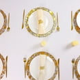 thumbnail image 6 of 10 Pcs Gold Placemats with 2 Pcs Silverware Set, Disposable Round Table Mat 3.9 Inch Foil Mesh Pressed Foil Paper Placemat Tablecloths Table Runner for Party Wedding Home Dinners Table Decor, 6 of 8