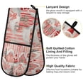 thumbnail image 2 of Yayeee Double Oven Mitt Kitchen Heat Resistant Baking 35" x7" Quilted Glove, Light Pink Gingerbread Houses, 2 of 6