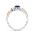 thumbnail image 2 of ANGARA Square Lab Grown Blue Sapphire Engagement Ring for Women in 14K White & Rose Gold (Size-5mm) | September Birthstone, Anniversary, Jewelry Gift for Women | Lab-Grown Blue Sapphire Ring, 2 of 8