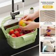 thumbnail image 4 of Foldable Stretchable Sink Hanging Storage Basket, Kitchen Sink Strainer for Food Leftover Catcher, Space Saving Faucet Hanging Drain Rack for Fruit Vegetable Utensils Tableware（Green Rectangle）, 4 of 6