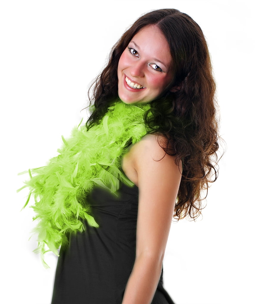 Fun Central (AU144) 1 pc 6 ft 60 g Lime Green Feather Boa, Dress Up