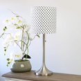 thumbnail image 4 of Simple Designs Brushed Nickel Tapered Table Lamp with Polka Dot Fabric Drum Shade, 4 of 5