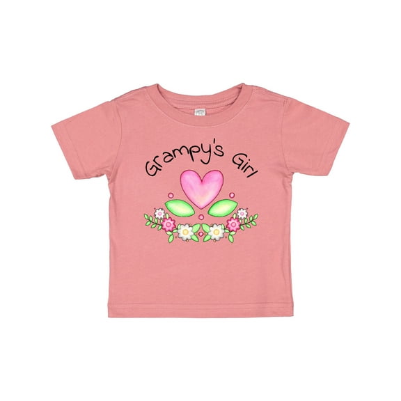 Inktastic Grampy's Girl Heart Flowers Girls Baby T-Shirt