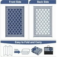 thumbnail image 3 of Outdoor Rug 9x12 Reversible Mats, Plastic Straw Rug, Large Floor Mat and Rug for Outdoors, Modern Area Rug, Patio, Backyard, Deck, Picnic, Beach, Trailer, Camping, Navy/White(Geometric), 3 of 8
