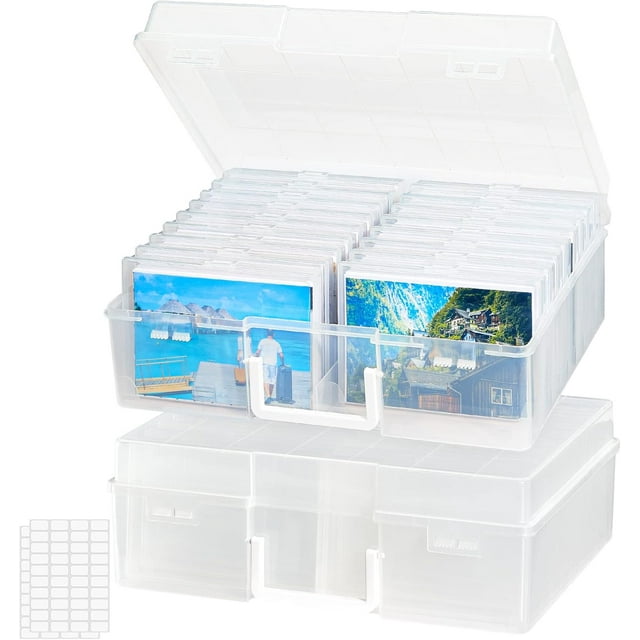 Inner Photo Storage Box ” x ” Photo Case Clear Craft Keeper Plastic Organizer Boxes for Seed Cards Stickers Crayon Beads Jewelry