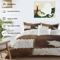 thumbnail image 5 of Cow Cowhide Duvet Cover Set Twin Size Abstract Brown Seam Leather Soft Lightweight Comforter Covers 4 Piece Bedding Set with 1 Duvet Cover 1 Bed Sheet & 2 Pillow Shams, 5 of 8