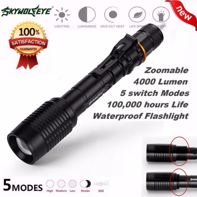 Battery Skywolf LED Waterproof 50000LM Underwater Diving Headlight Flashlight 