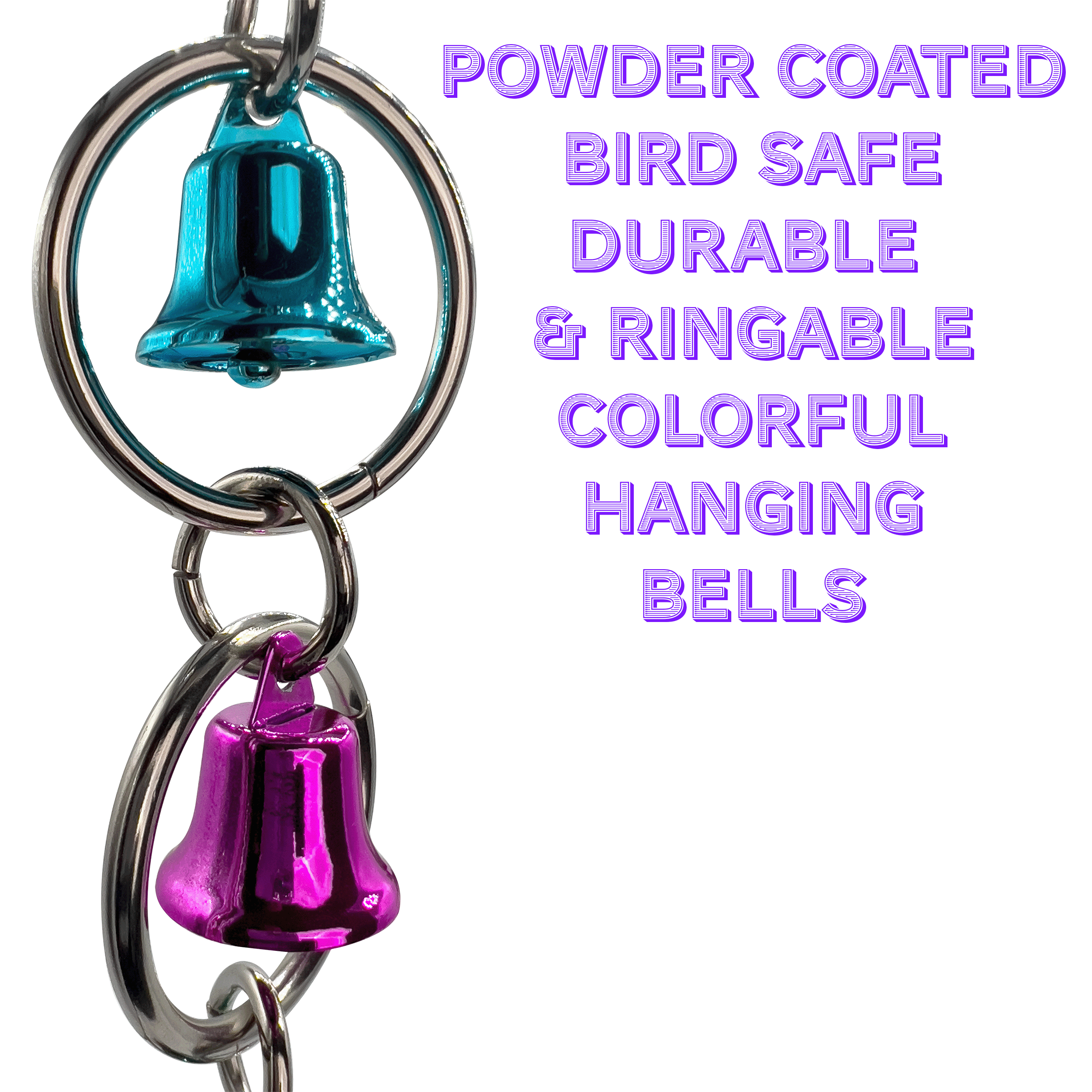1056 Ring n Ring  - Handcrafted Shiny Durable Long Lasting Bird Cage Toy