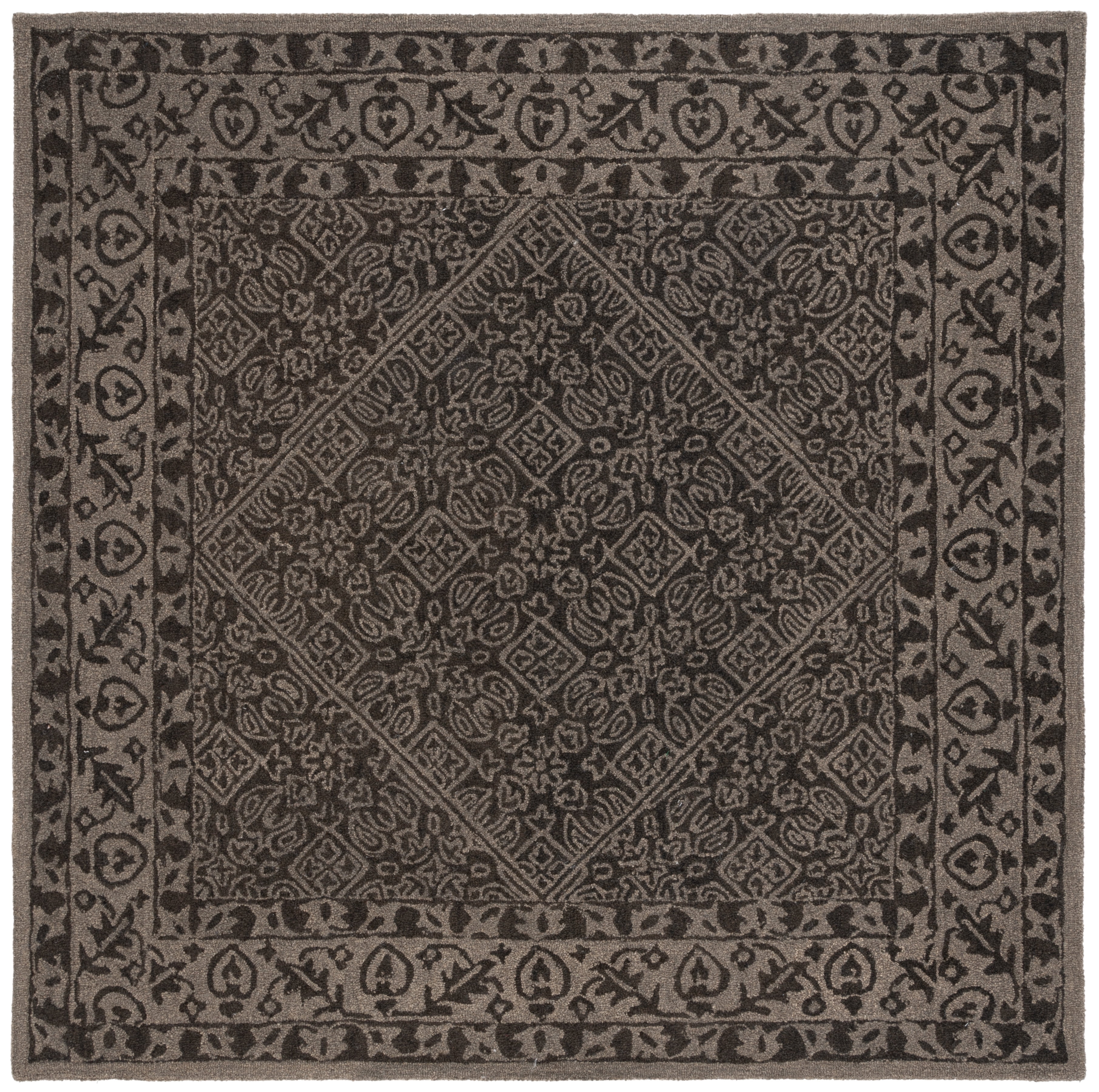 Safavieh Dip Dye Felicia Floral Area Rug, Dark Gray, 3' x 3' Square
