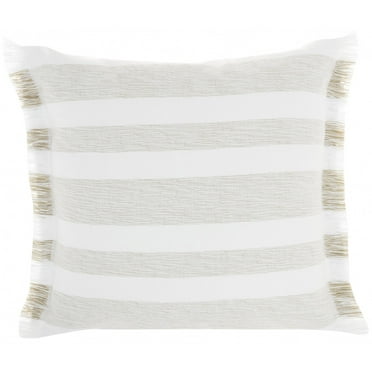 Taupe and White Soft Stripes Throw Pillow