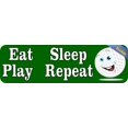 thumbnail image 2 of 10in x 3in Eat Sleep Play Repeat Golf Bumper Sticker Decal Windo, 2 of 6