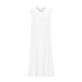 thumbnail image 4 of SMihono Flowy Dresses for Women Casual Loose Sleeveless V-Neck Side Split Dress Wrinkle-Free Swing A Line Maxi Sundress White XXL, 4 of 9