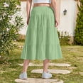 thumbnail image 6 of Lutiedan Girls' Maxi Skirts Tiered Elastic Waist Drawstring Flowy Skirts Ruffle Pleated Casual Summer Long Skirts Size 3-15, 6 of 7
