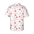 thumbnail image 4 of Xecao Red coral and scallop seashell print Hawaiian shirt - a stylish short-sleeve button-down for men, perfect for casual beach and tropical outings., 4 of 9