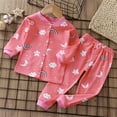 thumbnail image 2 of Girls Kids Thermal Set Waffle Girls Thermal Underwear Long Johns for Kids Base Layer Thermal Underwear for Kids Winter Red 3 Years, 2 of 3