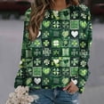 thumbnail image 4 of Womens St. Patrick'S Day Sweatshirts Green Sequin Pattern Long Sleeve Womens Work Clothing,Green-5,S, 4 of 6