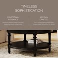 thumbnail image 3 of Maven Lane Pullman Traditional Round Wooden Coffee Table, Antiqued Black Finish, 3 of 6