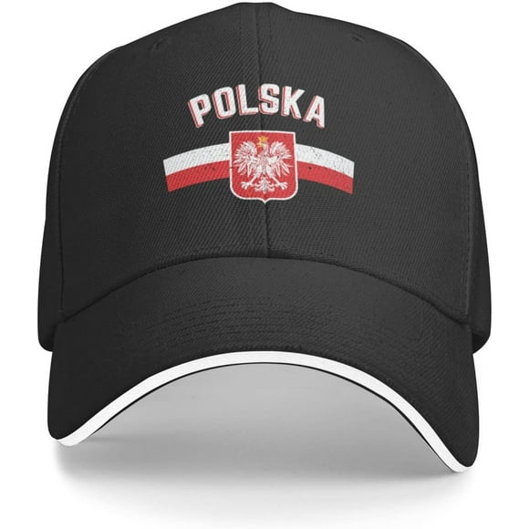 Support Poland Trucker Hat Polska Eagle Poland Pride Baseball Cap I Stand with Polish Dad Hat Black