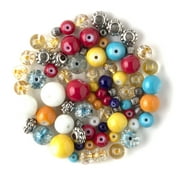Cousin DIY Pinata Glass Bead Mix with Metal Spacer Beads, 1200 Piece, Red/Yellow/Silver, AJM64100021