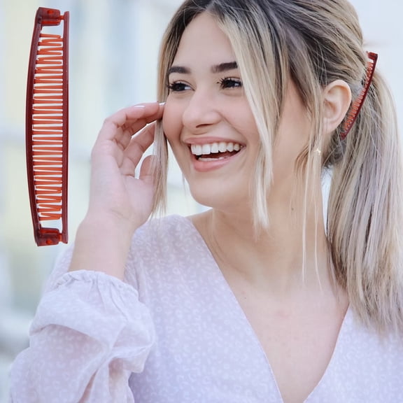 Banana Clip Hair Comb for Women Girls Fishtail Ponytail Clamp Clincher Long Hair Accessory Barrette Combs