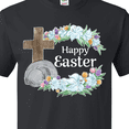 thumbnail image 4 of Inktastic Happy Easter with Cross and Flowers T-Shirt, 4 of 5