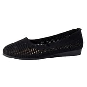 Womens Ballerina Slip On Shoes, Non Slip Knitted Trainers, Comfortable Breathable Summer Sporty Flat Shoes, Loafers, Work Shoes