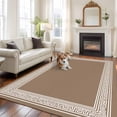 thumbnail image 3 of Rectangle Area Rug 5x8ft,Geometric Key Design on Brown Washable Carpet Non-Slip Runner Accent Rugs Indoor Floor Mat for Bedroom Living Room Decor,Classic Greece Ethnic Pattern, 3 of 9