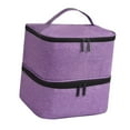 thumbnail image 2 of Estuche organizador de esmaltes de uñas, bolsa de transporte de doble capa para brochas y maquillaje. Violeta, 2 of 9