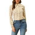 thumbnail image 5 of INSPIRE CHIC Women's Relax Long Sleeve Button Up Floral Shirts XS Yellow, 5 of 6