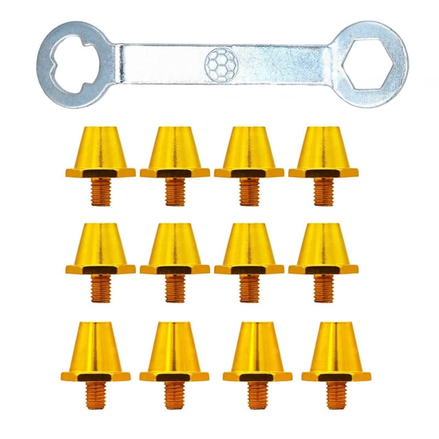 12 x Clavos para zapatos de fútbol Zulema M5 Oro con llave
