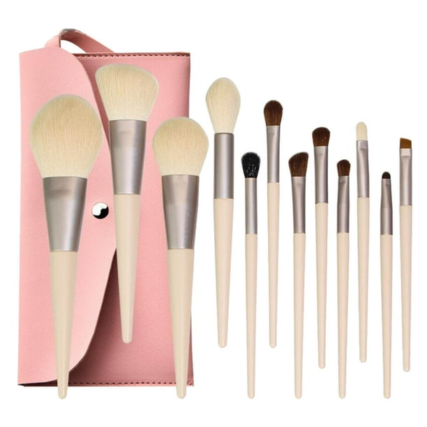 Set de 12 brochas de maquillaje para polvos sueltos, rubor, herramientas de maquillaje de belleza, brocha de maquillaje
