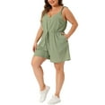 thumbnail image 4 of Agnes Orinda Women's Plus Size Polka Dots Elastic High Waist Strap Pockets Cami Jumpsuits, 4 of 5