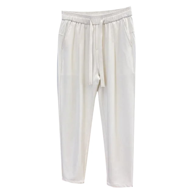 PEASKJP Pantalon Ample pour Homme Ultra Extensible Léger à Séchage Rapide, Blanc TG